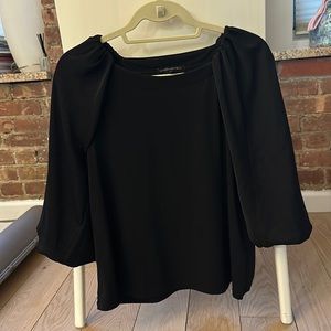 Banana Republic Black Blouse Puffy Sleeves